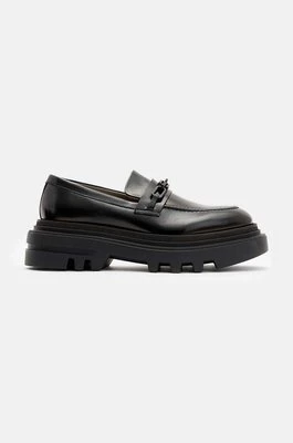 AllSaints mokasyny skórzane Alexia Chain Loafer damskie kolor czarny na platformie W060FB