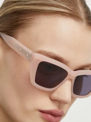 AllSaints okulary przeciwsłoneczne różowy