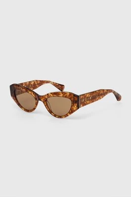 AllSaints okulary przeciwsłoneczne damskie kolor brązowy ALS5002103