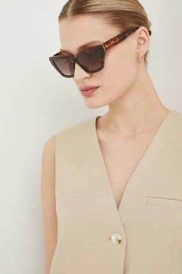 AllSaints okulary przeciwsłoneczne damskie kolor brązowy ALS50111