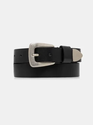 AllSaints pasek skórzany damski kolor czarny 29AS300838