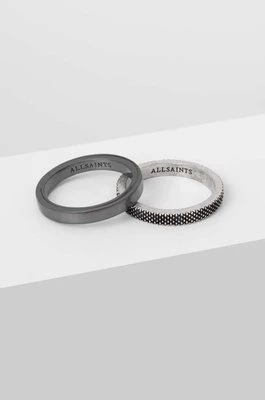 AllSaints pierścionek srebrny 2-pack