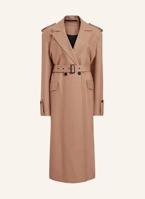 Allsaints Płaszcz Wełniany Augusta beige