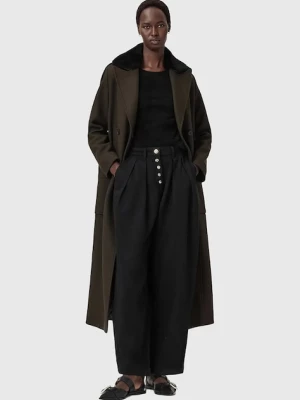 AllSaints płaszcz z dodatkiem wełny kolor czarny W060OD