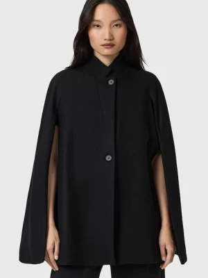 AllSaints płaszcz z dodatkiem wełny kolor czarny W102OD