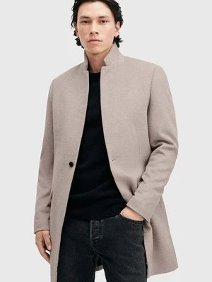 AllSaints płaszcz z domieszką wełny HARGROVE COAT kolor szary przejściowy M038OB