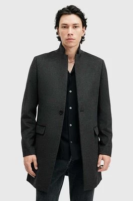 AllSaints płaszcz z domieszką wełny HARGROVE COAT kolor zielony przejściowy M038OB