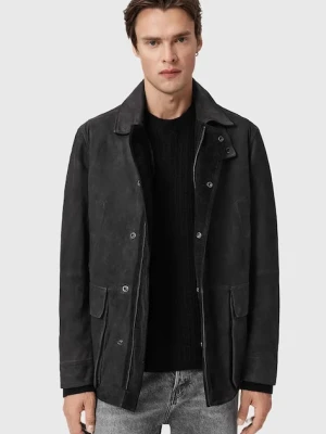 Zdjęcie produktu AllSaints płaszcz zamszowy BOLTON kolor czarny M003LD