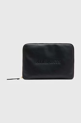 AllSaints pokrowiec na laptopa skórzany Saff Lea kolor czarny