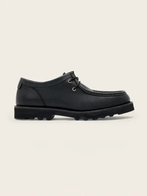 AllSaints półbuty męskie skórzane Skiff Apron Shoe czarny