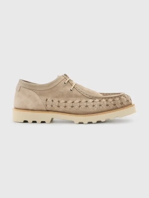 AllSaints półbuty zamszowe Skiff Woven Shoe męskie kolor beżowy M057FC