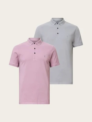 AllSaints polo bawełniane REFORM 2-pack męski kolor szary gładki M076PB