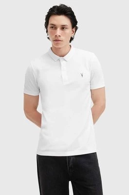 AllSaints polo bawełniane REFORM kolor biały gładki M075PB