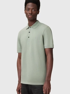 AllSaints polo bawełniane REFORM kolor zielony gładki M075PB