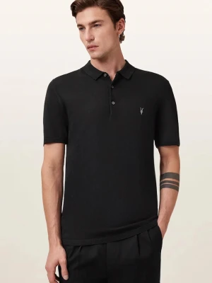 AllSaints polo męskie wełniane MODE czarny
