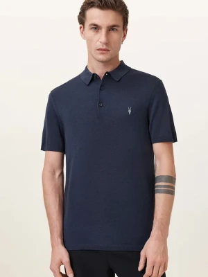 AllSaints polo męskie wełniane MODE granatowy