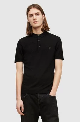 AllSaints Polo MODE MERINO SS POLO męskie kolor czarny gładki MK021N