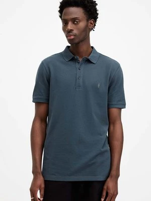 AllSaints polo REFORM SS męski kolor niebieski gładki MD051H