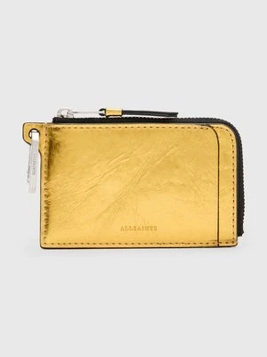 AllSaints portfel skórzany REMY WALLET damski kolor złoty W017XZ