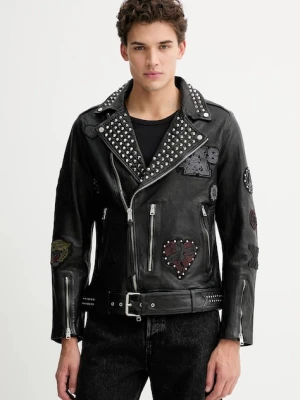 AllSaints ramoneska skórzana COLE kolor czarny przejściowa M044LD