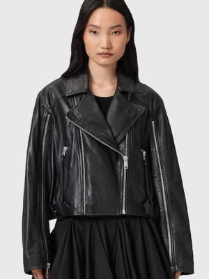 AllSaints ramoneska skórzana MASONE kolor czarny przejściowa W007LD
