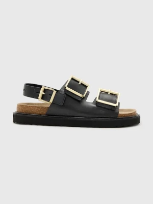 AllSaints sandały skórzane Isla Sandal damskie kolor czarny W043FC