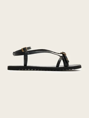 AllSaints sandały z odkrytą piętą damskie skórzane Tyla Eyelet Sandal