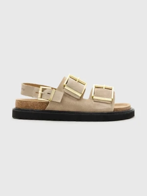 AllSaints sandały zamszowe Isla Sandal damskie kolor beżowy W045FC