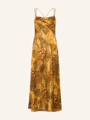 Allsaints Satynowa Sukienka Claire Z Jedwabiem gold