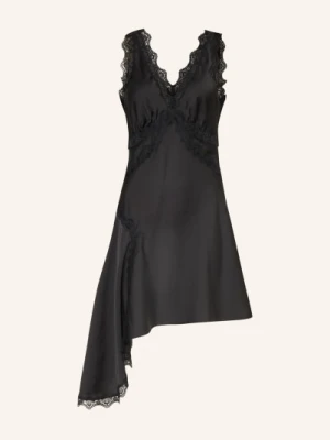 Allsaints Satynowa Sukienka Ilka Z Koronką schwarz