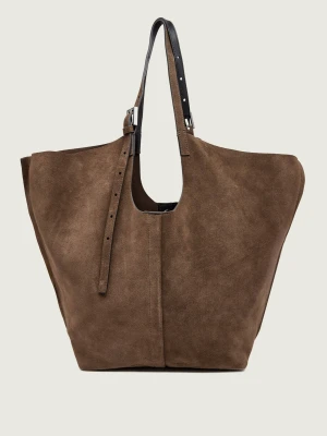 AllSaints Shopperka Ara | zamsz brązowy