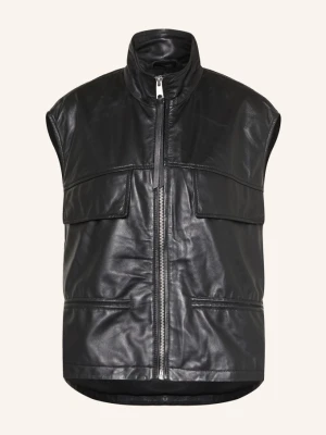 Allsaints Skórzana Kamizelka Flor schwarz CZARNY