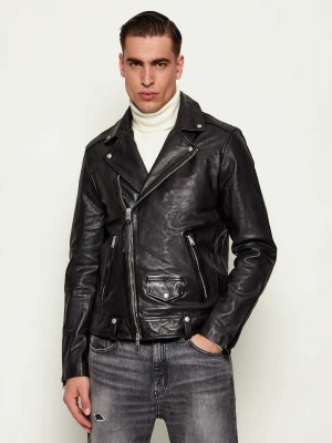 AllSaints Skórzana kurtka MILO | Regular Fit czarny