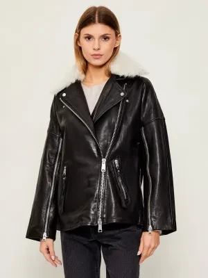 AllSaints Skórzana ramoneska VENDRA | shearling