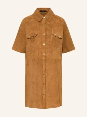 Allsaints Skórzana Sukienka Rock braun