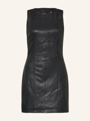Allsaints Skórzana Sukienka Vee schwarz CZARNY
