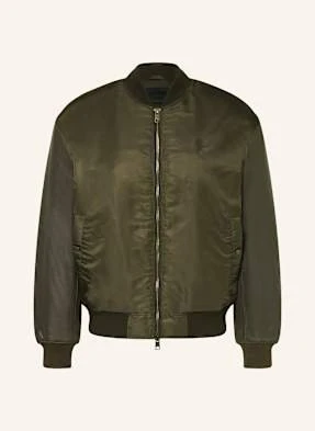 Allsaints Skórzany Bluzon Myler Bomber Z Mieszanki Materiału gruen