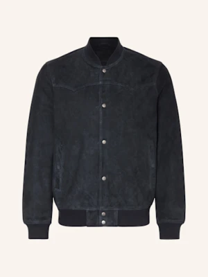 Allsaints Skórzany Bluzon Stafford Bomber blau