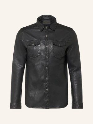 Allsaints Skórzany Płaszcz Wierzchni Marki Irwin schwarz CZARNY