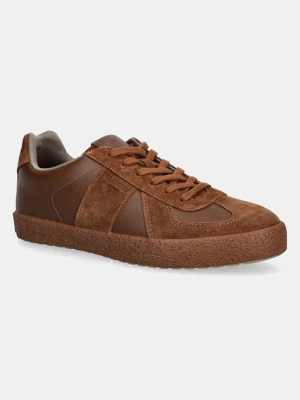 AllSaints sneakersy skórzane JAIMEE LOW TOP męskie kolor brązowy M052FB