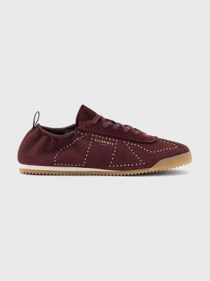 AllSaints sneakersy skórzane Kenny Stud Runner bordowy