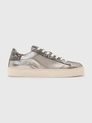 AllSaints sneakersy skórzane Shana Metallic Sneaker damskie kolor srebrny W104FB