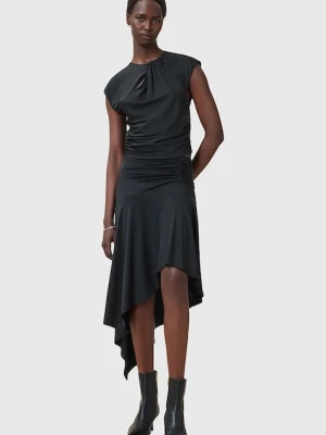 AllSaints spódnica ANNALIE kolor czarny midi rozkloszowana W078RC