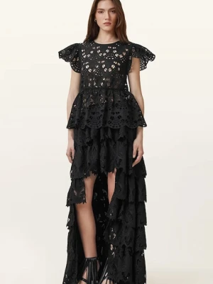 AllSaints spódnica CAVARLY kolor czarny maxi rozkloszowana W096RC