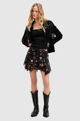AllSaints spódnica ERICA KORA kolor czarny mini rozkloszowana W009RA