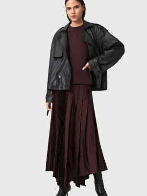 AllSaints spódnica JAX bordowy