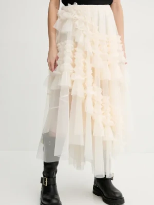 AllSaints spódnica JEN kolor biały midi rozkloszowana W079RB