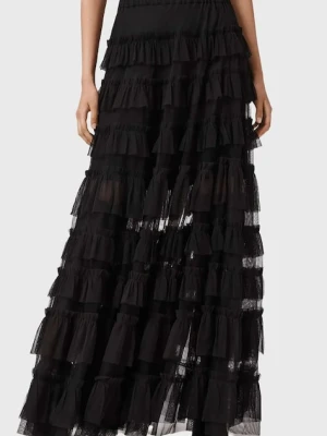 AllSaints spódnica kolor czarny maxi rozkloszowana W071RD