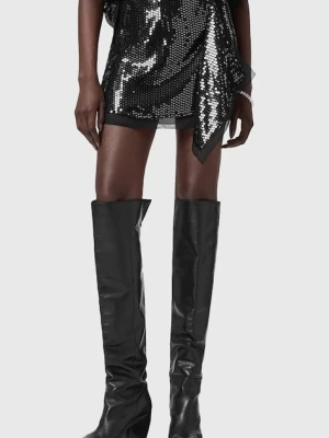 AllSaints spódnica kolor czarny mini rozkloszowana W035RD