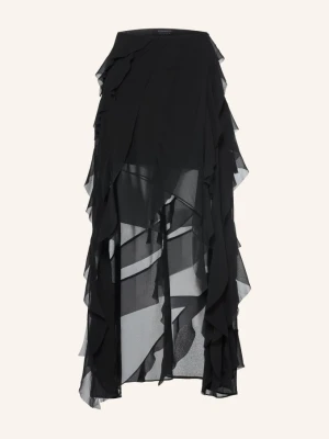 Allsaints Spódnica Melody Z Falbanami schwarz CZARNY